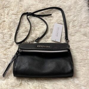 Kenneth Cole Reaction black mini jazz faux leather crossbody